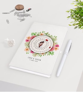 BK Gift Kişiye Özel Sevgililer Günü Fotoğraflı Sonsuz Takvimli Beyaz Defter Kalem Seti-1