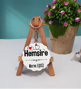 Hemşire Ahşap Anahtarlık