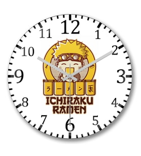 Anime Naruto Ichiraku Ramen Duvar Saati Bombeli Gercek Cam