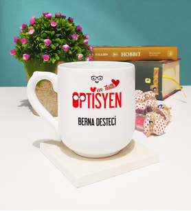 Mesajlı Optisyen Tasarımlı Kişiye Özel Optisyen Kupa Bardak