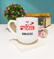 Mesajlı Optisyen Tasarımlı Kişiye Özel Optisyen Kupa Bardak