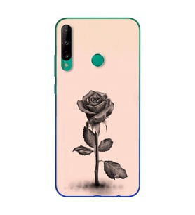 Gül Tasarımlı Süper Şeffaf Silikon Telefon Kılıfı Huawei P40 Lite E