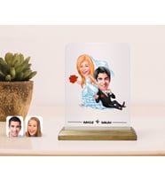 BK Gift Kişiye Özel Evleniyoruz Karikatürlü Çerçeve-2 (Beyaz)