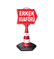 Erkek Kuaför Temalı Uyarı ve Ok Reklam Dubası