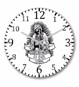 Santa Muerte Duvar Saati Bombeli Gercek Cam