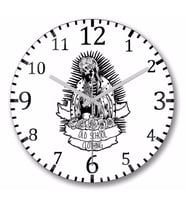 Santa Muerte Duvar Saati Bombeli Gercek Cam