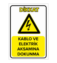 MIGNATIS - Kablo Ve Elektrik Aksamına Dokunma Levhası - Sac Malzeme 25x35cm