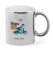 BK Gift Kişiye Özel Mesleki Kargocu Krom Kupa Bardak  1