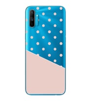 Çapraz Pembe Tasarımlı Süper Şeffaf Silikon Telefon Kılıfı Oppo Realmi C3