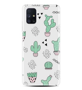 Kılıfland Samsung Galaxy M51 Kılıf Silikon Resimli Kapak Cactus Pattern Stok 901