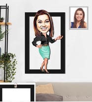 Kişiye Özel İş Kadını Karikatürlü 3D Ahşap Tablo 30x47 Bayan-15