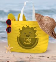 BK Gift Kişiye Özel Sarı Fermuarlı Plaj Çantası  23