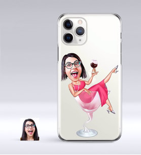 BK Gift Kişiye Özel Bayan Karikatürlü iPhone 11 Pro İnce Şeffaf Silikon Telefon Kapağı-22 (Beyaz)