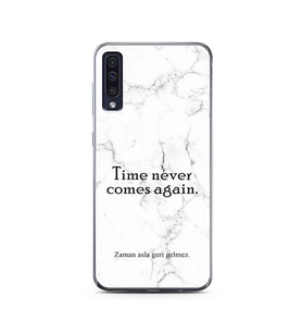 Samsung A50 Beyaz Mermer Söz Tasarımlı Telefon Kılıfı