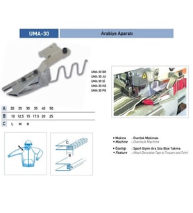 Overlok Arabiye Aparatı 50x25mm / UMA-30