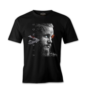 Vikings - Ragnar II Siyah Erkek Tshirt
