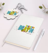 BK Gift Kişiye Özel Matematik Mühendisi Beyaz Defter Kalem Ve Anahtarlık Hediye Seti-2 (Model 1)