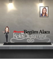 Kişiye Özel Öğretmen Karikatürlü Kolay Yetişmiyor Ahşap Biblo  Bayan-1