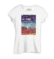 Minecraft - World Beyaz Kadın Tshirt