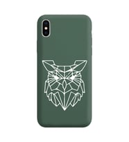Iphone Xs Çizgi Tasarımlı Koyu Yeşil Lansman Telefon Kılıfı