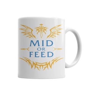 League Of Legends Mid Or Feed Kupa Bardak Porselen