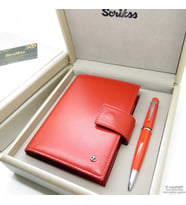 Scrikss İsme Özel Cep Ajandası Hediye Seti MD-614  Cep Ajandası + Kırmızı Kalem  Scrikss Kalem  İsme Özel Kalem  Hediyelik Set