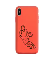Iphone Xs Çizgi Tasarımlı Turuncu Lansman Telefon Kılıfı