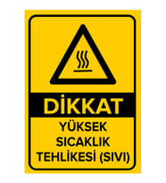 MIGNATIS - Dikkat Yüksek Sıcaklık Tehlikesi Levhası - Sac Malzeme 25x35cm
