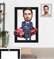 Kişiye Özel Patron Karikatürlü 3D Ahşap Tablo 30x47 Bay-15