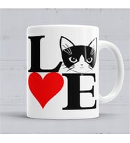 I Lowe Kedi Seni Seviyorum Kedi Kupa Bardak Porselen