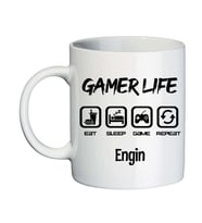 Gamer Life Oyuncuya Hediye İsimli Kupa Bardak
