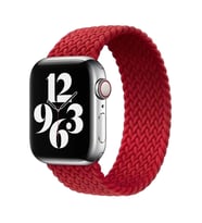BİPOWER Apple Watch 42-44mm KRD15 Örgü Kordon S Beden (Kırmızı)