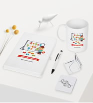 BK Gift Kişiye Özel Matematik Öğretmeni Temalı Beyaz Defter Kalem Kupa Ayna Seti - 5