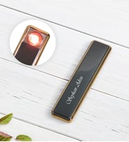 BK Gift Kişiye Özel İsimli Usb Şarjlı Siyah Metal Elektrikli Çakmak