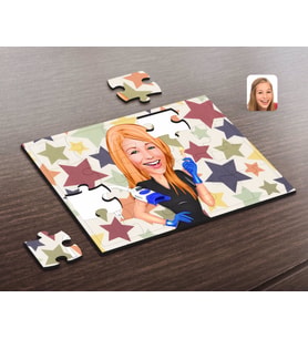 BK Gift Kişiye Özel Kadın Güzellik Uzmanı Karikatürlü Ahşap Puzzle-2