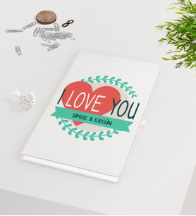BK Gift Kişiye Özel Sevgililer Günü Beyaz Defter-38