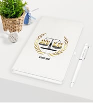 BK Gift Kişiye Özel Avukat Temalı Beyaz Defter Kalem Seti - 1