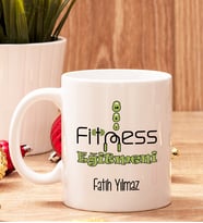 Fitness Eğitmenine Hediye Beyaz Kupa Bardak