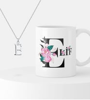 BK Gift Kişiye Özel İsimli Kupa ve Harf Kolye Hediye Seti (Model 1)