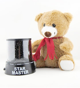 Peluş Ayıcık Ve Star Master  Gece Lambası Projeksiyonlu