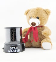 Peluş Ayıcık Ve Star Master  Gece Lambası Projeksiyonlu