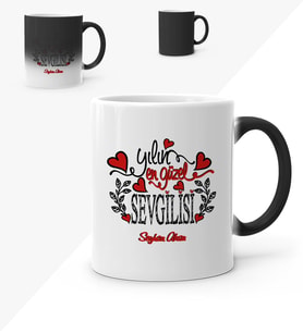 BK Gift Kişiye Özel Yılın En Güzel Sevgilisi Sihirli Kupa Bardak