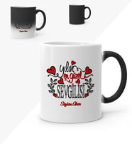 BK Gift Kişiye Özel Yılın En Güzel Sevgilisi Sihirli Kupa Bardak