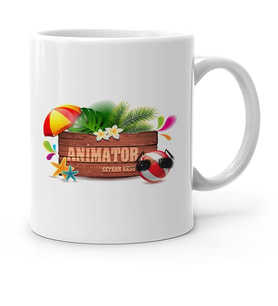 BK Gift Kişiye Özel Mesleki Animatör Beyaz Kupa Bardak  1