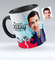 BK Gift Kişiye Özel Bay Muhasebeci Karikatürlü Siyah Kupa Bardak  1