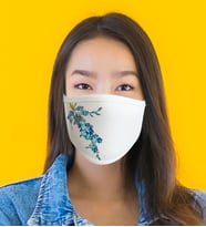 Çiçek Desenli Yıkanabilir Maske-2