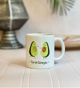 Kişiye Özel Avokado Sen Benim Diğer Yarımsın Tasarımlı Kupa