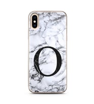 Iphone X Beyaz Mermer Harf Tasarımlı Telefon Kılıfı O-Harfi 