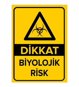MIGNATIS - Dikkat Biyolojik Risk Levhası - Sac Malzeme 35x50cm