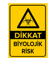 MIGNATIS - Dikkat Biyolojik Risk Levhası - Sac Malzeme 35x50cm